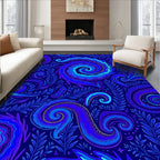 Abstract Swirls Botanical Pattern Design Rug