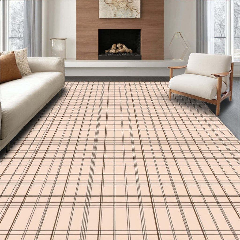 Classic Grid Line Pattern Rug