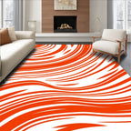 Dynamic Orange Swirl Pattern Rug