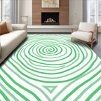 Green Swirl Concentric Lines Rug