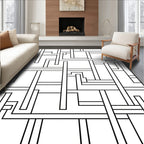 Abstract Linear Intersecting Lines Design Rug