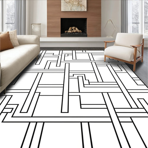 Abstract Linear Intersecting Lines Design Rug