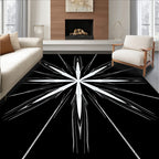 Symmetrical Starburst In White And Grey Rug