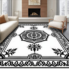 Intricate Circular Floral Border Design Rug