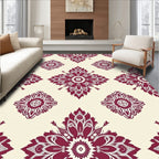 Crimson Floral Medallion Pattern Rug