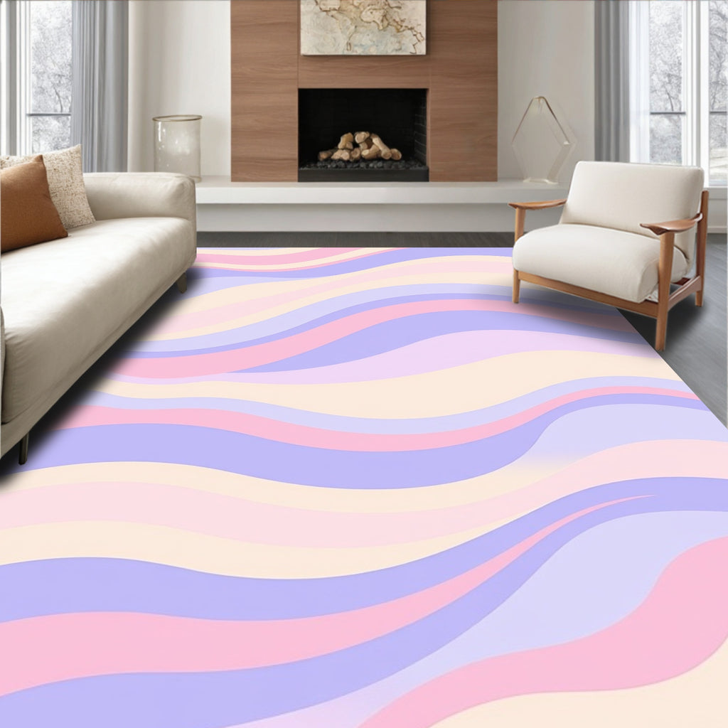 Pastel Waves Pattern Rug