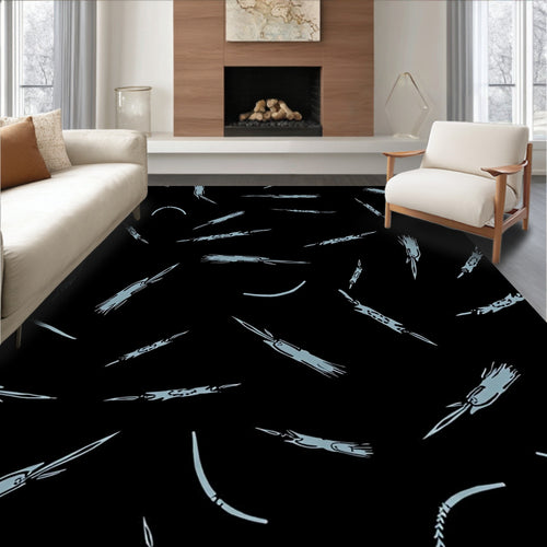 Abstract Brush Stroke Pattern Rug