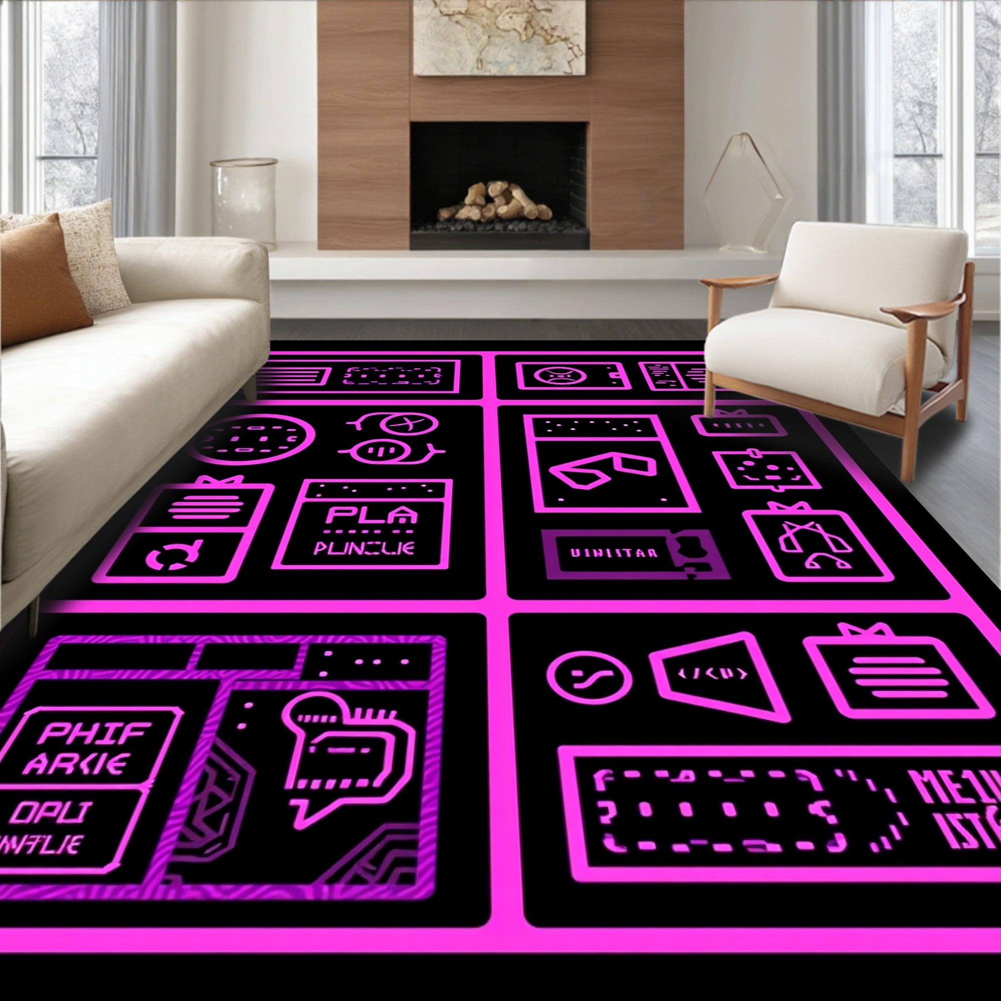 Digital Tech Pattern Rug