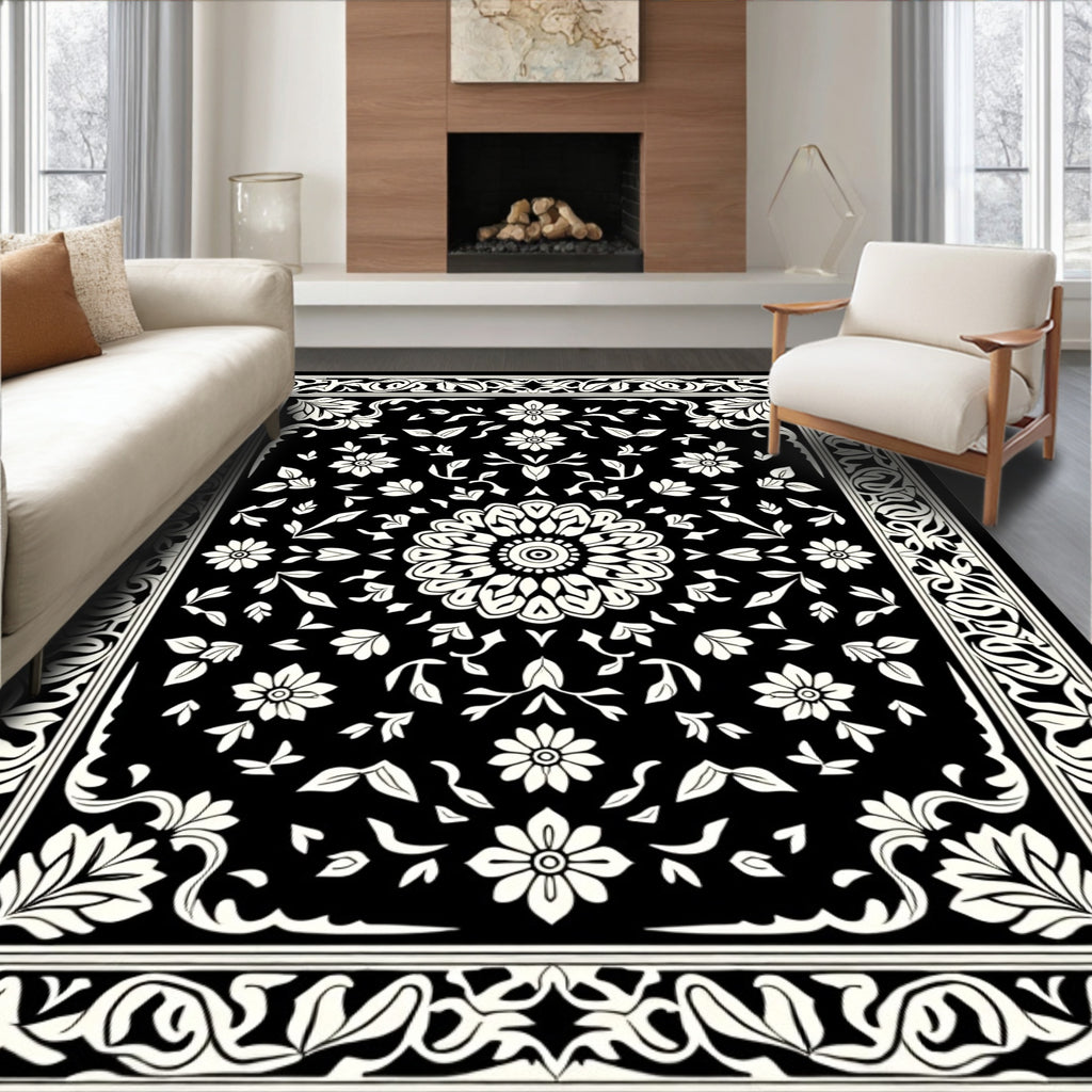 Classic Floral Border and Medallion Rug