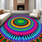 Vibrant Concentric Sunburst Pattern Rug