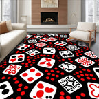 Red White Dice Pattern Design Rug