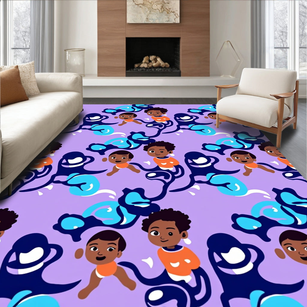 Whimsical Children Playful Abstract Patterns Rug