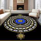 Royal Blue Gold Mandala Art Rug