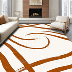 Abstract Brushstroke Flowing Swirl Design Rug