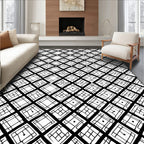 Black and White Diamond Pattern Rug