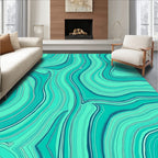 Aqua Swirl Organic Pattern Rug