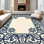Classic Scrollwork Floral Frame Rug