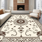 Ornate Floral Sunburst Frame Design Rug