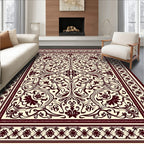 Elegant Floral Scrollwork Pattern Rug