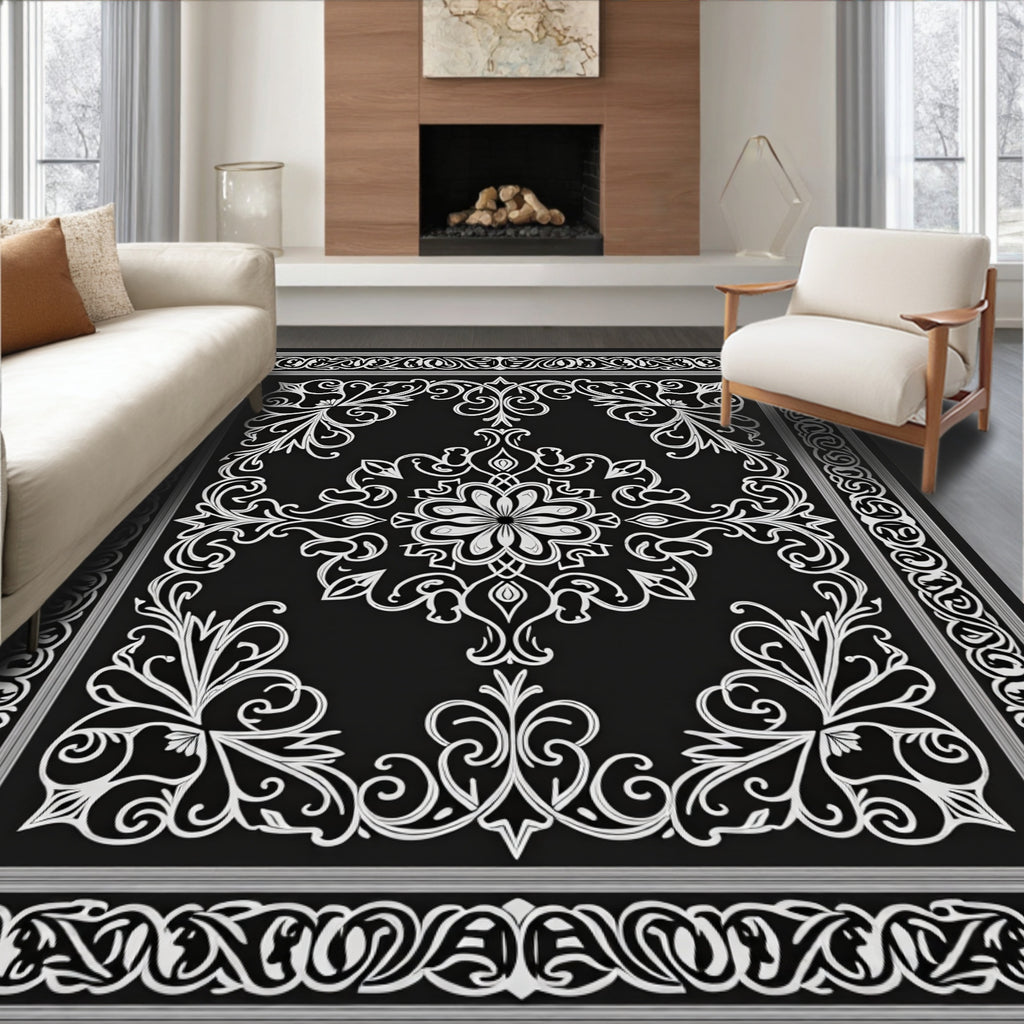 Classic Floral Border Design Rug
