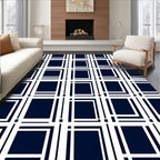 Bold Abstract Grid Pattern Rug