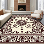 Ornate Floral Border With Central Sunburst Rug
