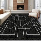 Monochromatic Abstract Geometric Design Rug
