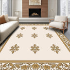 Golden Floral Motif Rug