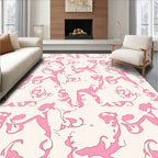 Pink Whimsical Swirl Pattern Rug