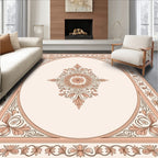 Elegant Floral Scroll Oval Rug
