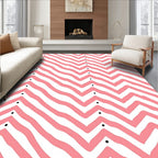 Pink Wave With 2 Rows Dots Rug