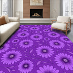 Purple Floral Vine Pattern Rug