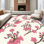 Pink Blossom Branches Detailed Pattern Rug