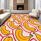 Bold Banana Patterned Pink Rug