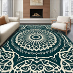 Intricate Mandala Geometric Cream Rug