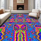 Psychedelic Swirl Floral Abstract Design Rug