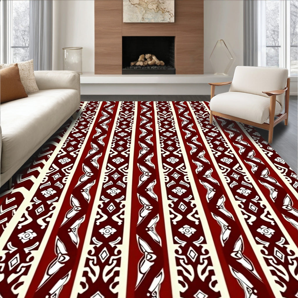Geometric Tribal Stripe Pattern Rug