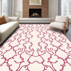 Crimson damask vine pattern Rug