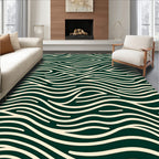 Wavy Lines Flowing Cream Pattern Rug