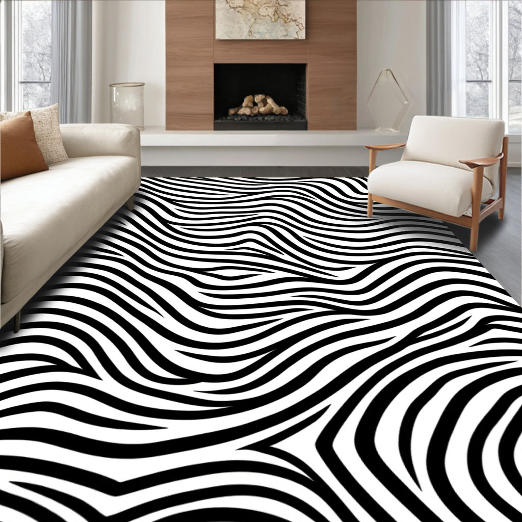 Striped Wavy Pattern Design Rug