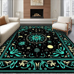 Black Celestial Medallion Starry Night Rug