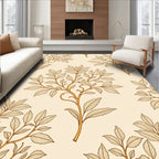 Botanical Branch Leaf Pattern Rug