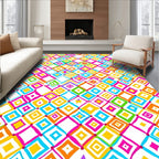 Bright Abstract Diamond Pattern Rug