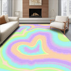Pastel Swirl Psychedelic Pattern Design Rug