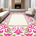 Elegant Floral Vines Leaf Pattern Rug