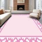 Pink Ribbon Border Design Rug