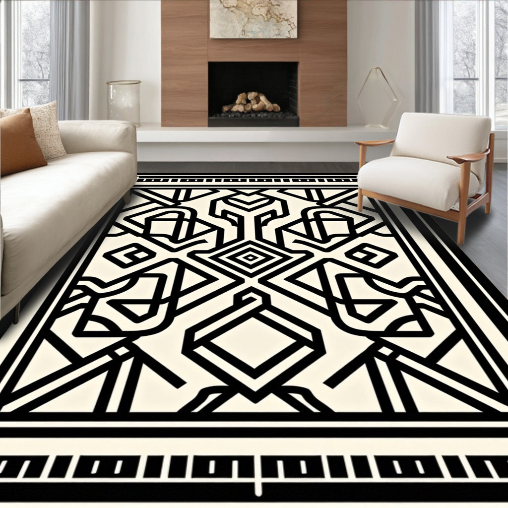 Bold Abstract Geometric Graphic Rug