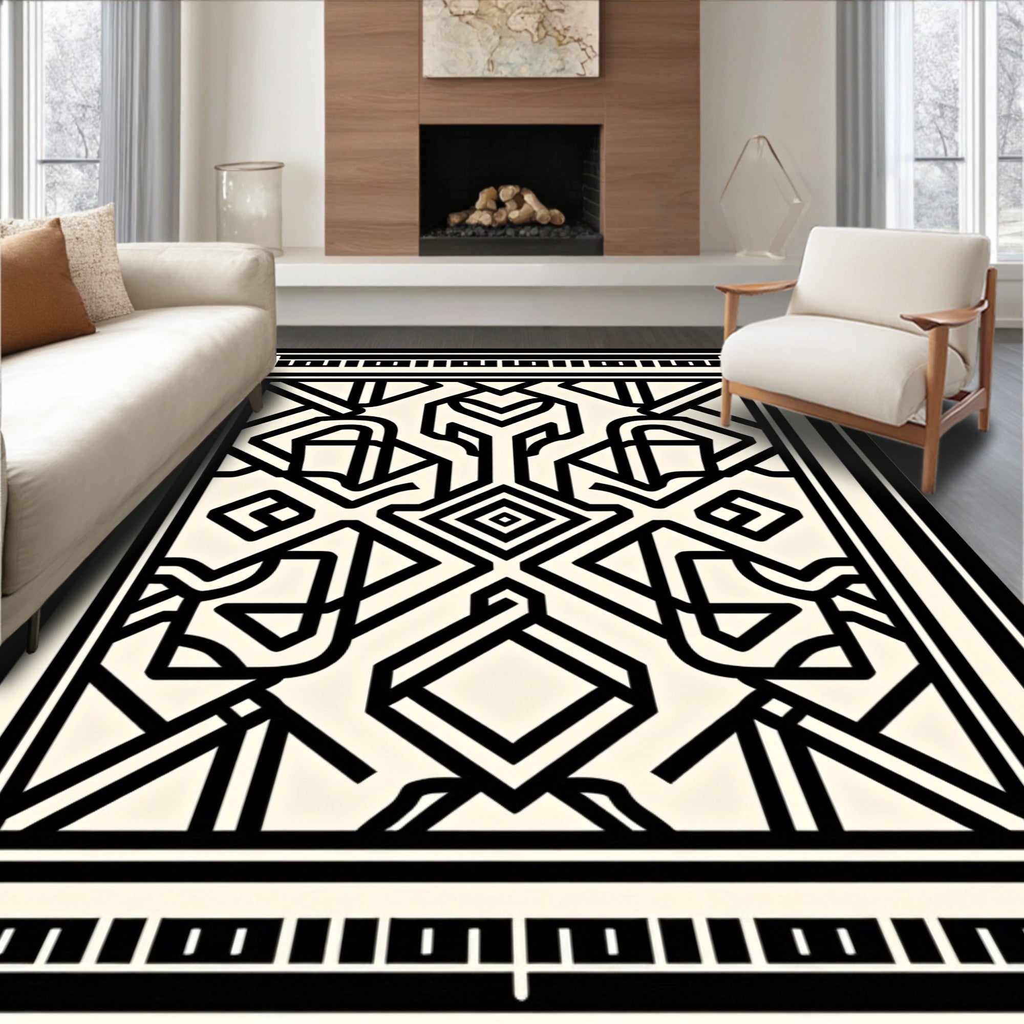 Bold Abstract Geometric Graphic Rug
