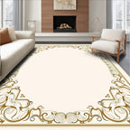 Ornate Floral Scroll Patterned Vintage Rug