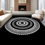 Concentric Circular Geometric Pattern Rug